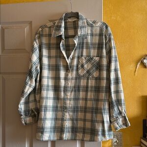 Carly Jean Los Angeles Green and Cream Checkered Top